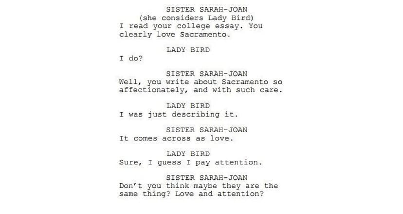 Script from Ladybird, 2017
