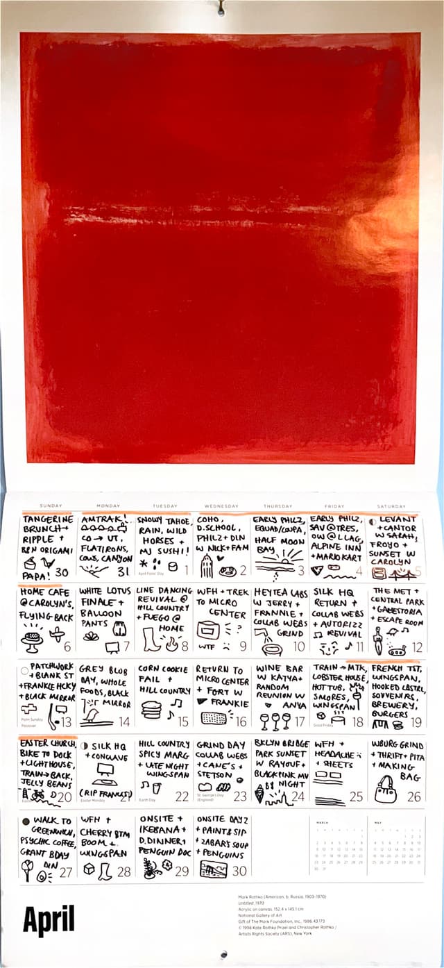 calendar image for april